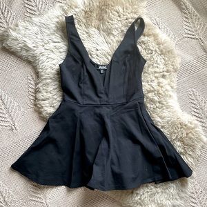 Lulu’s Skater Black Romper With Boning, Size M